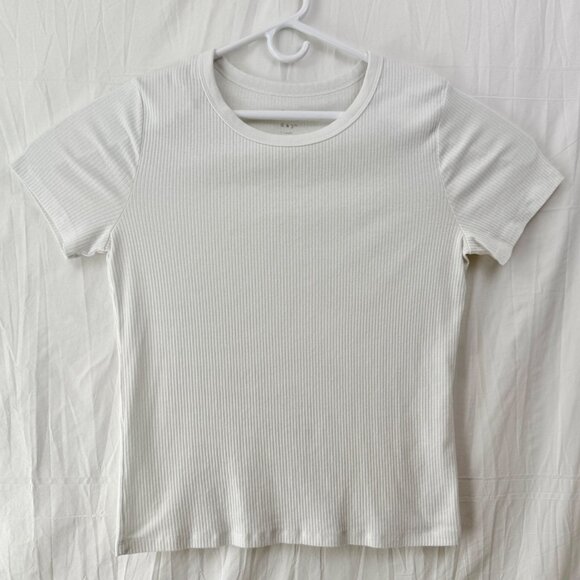 A New Day Ribbed Scoop Neck Tee Women XL White - Picture 1 of 4
